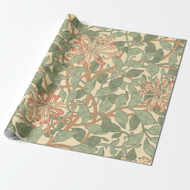 Papel De Regalo William Morris Honeysuckle (Desenrollado)