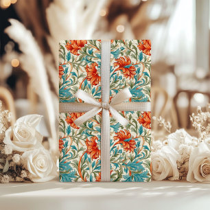 Papel De Regalo William Morris inspirado en la terracota azul past