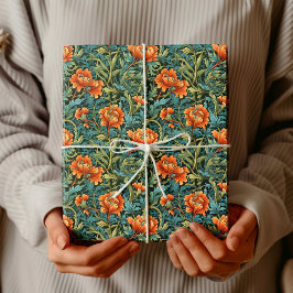 Papel De Regalo William Morris inspirado en la terracota verde pas
