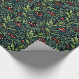 Papel De Regalo William Morris inspiró a los Navidades Red Holly B