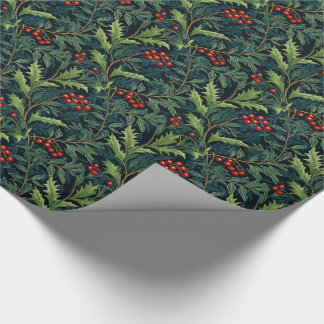 Papel De Regalo William Morris inspiró a los Navidades Red Holly B