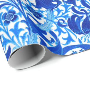 Papel De Regalo William Morris Iris y Lily, Cobalt Blue