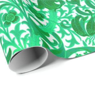 Papel De Regalo William Morris Iris y Lily, Jade Green