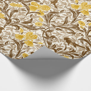 Papel De Regalo William Morris Irises, Mustard Gold, Brown & Beige