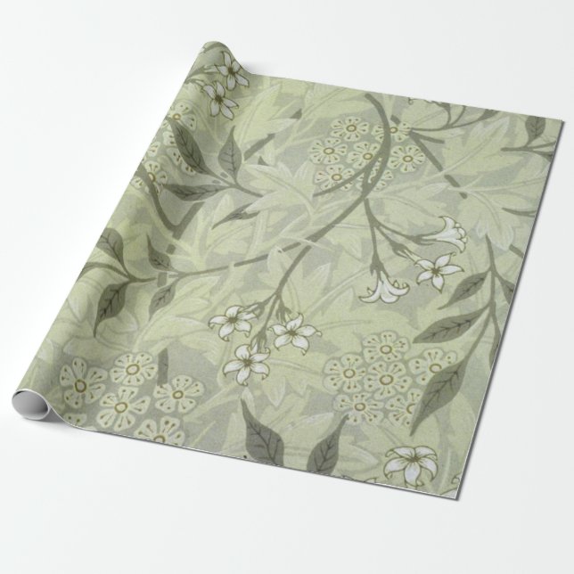 Papel De Regalo William Morris Jasmine Botanical (Desenrollado)