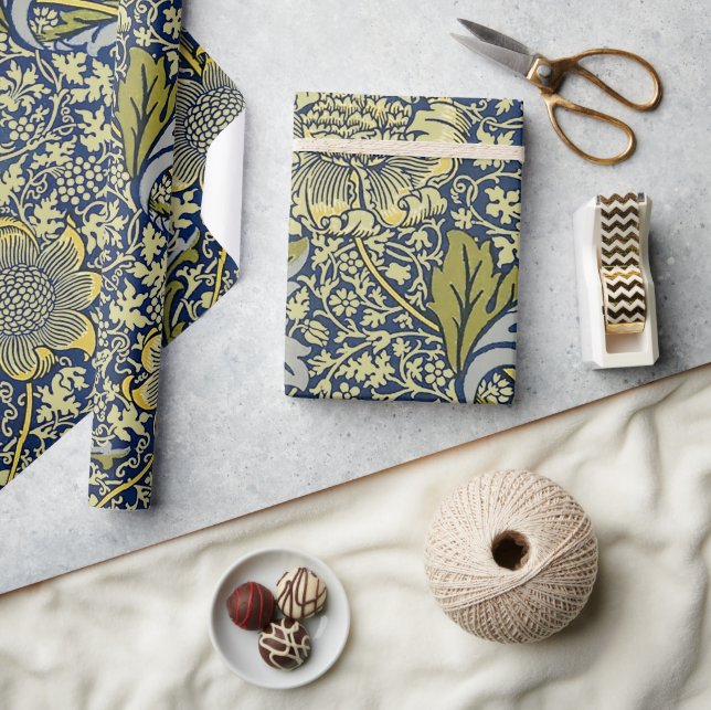 Papel De Regalo William Morris Kennet Floral Wallpaper Blue (Artesanía)
