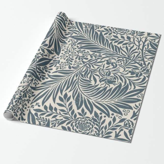 Papel De Regalo William Morris Larkspur (Desenrollado)