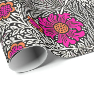 Papel De Regalo William Morris Marigold, Gris / Grises, y Blanco