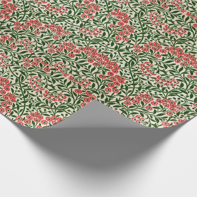 Papel De Regalo William Morris Michaelmas Daisy Flowers Pink Green (Esquina)
