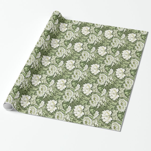 Papel De Regalo William Morris - Patrón de crisantemo (Desenrollado)