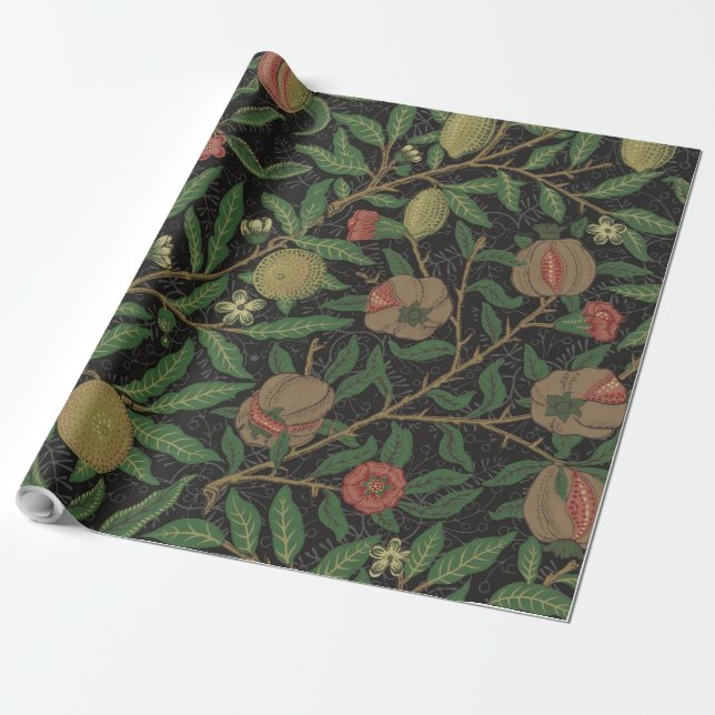 Papel De Regalo William Morris Pomegranate Classic Fruit (Desenrollado)