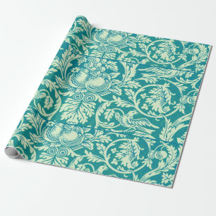 Papel De Regalo William Morris Reina Vintage Pájaro y Floral Clási