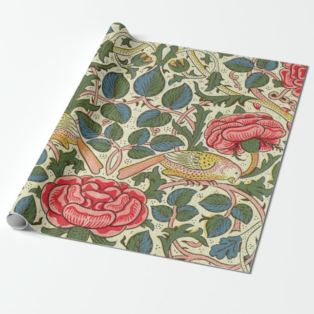 Papel De Regalo William Morris, Rosa 1883 (Desenrollado)