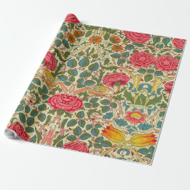Papel De Regalo William Morris Rosa Floral Chintz Pink