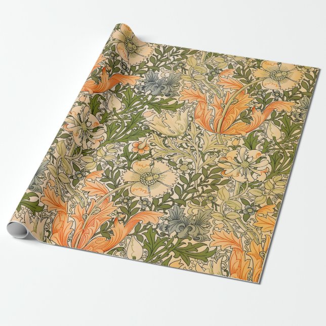 Papel De Regalo William Morris Spring Compton Flower Festival (Desenrollado)