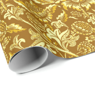 Papel De Regalo William Morris Sunflower, Amarillo mostaza
