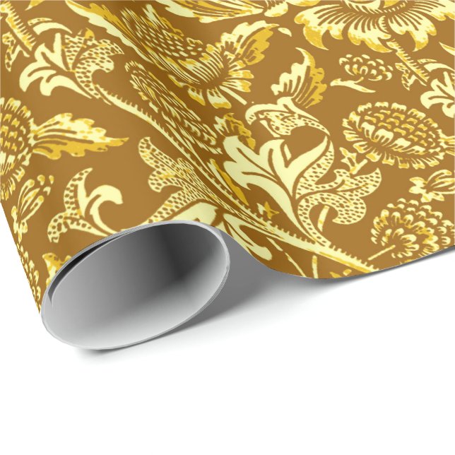 Papel De Regalo William Morris Sunflower, Amarillo mostaza (Esquina del rollo)