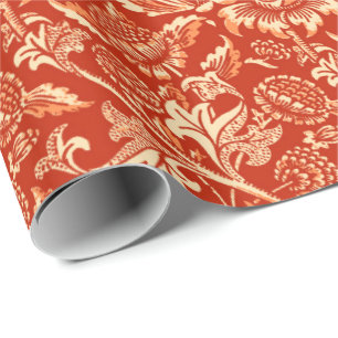 Papel De Regalo William Morris Sunflower, Naranja mandarín