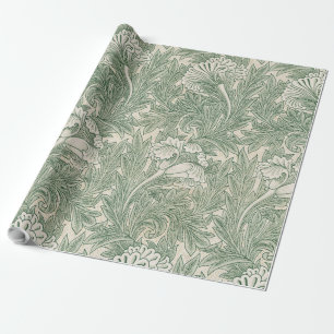 Papel De Regalo William Morris Verde Salvia Patrón de Tulipán: Vin