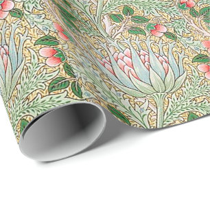 Papel De Regalo William Morris Vintage Artichoke Patrón Floral Wr