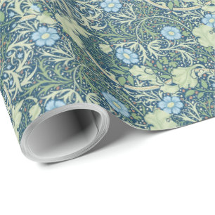 Papel De Regalo William Morris Vintage Blue Blue Seaweed