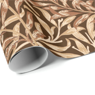 Papel De Regalo William Morris Willow Bough, Taupe y Brown