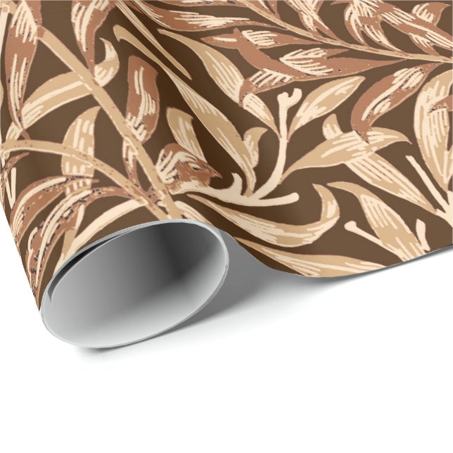 Papel De Regalo William Morris Willow Bough, Taupe y Brown (Esquina del rollo)