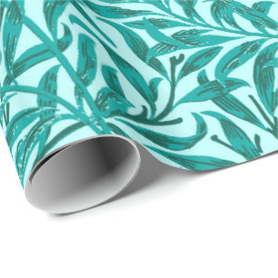 Papel De Regalo William Morris Willow Bough, Turquoise y Aqua