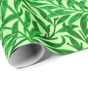 Papel De Regalo William Morris Willow Bough, verde esmeralda