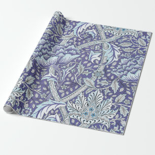 Papel De Regalo William Morris Windrush patrón floral azul