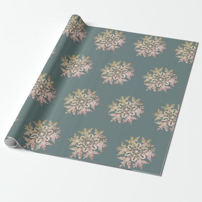 PAPEL DE REGALO WILSON BENTLEY SNOWFLAKE EN BLUE GRY (Desenrollado)