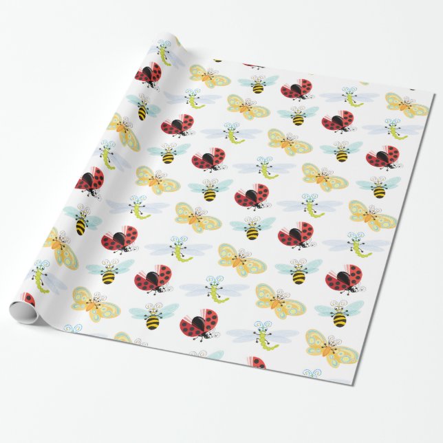 Papel De Regalo Wing-Nutz™_Fluttering Buddies_Pattern_fiesta tiemp (Desenrollado)