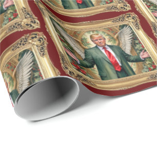 Papel De Regalo Winged MAGA Trump Navidades de lujo al estilo vint