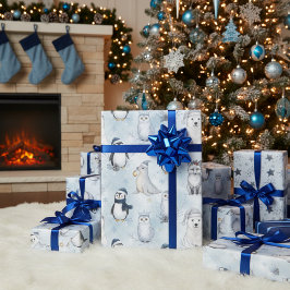 Papel De Regalo Winter Arctic Animals Cute Polar Animals Christmas