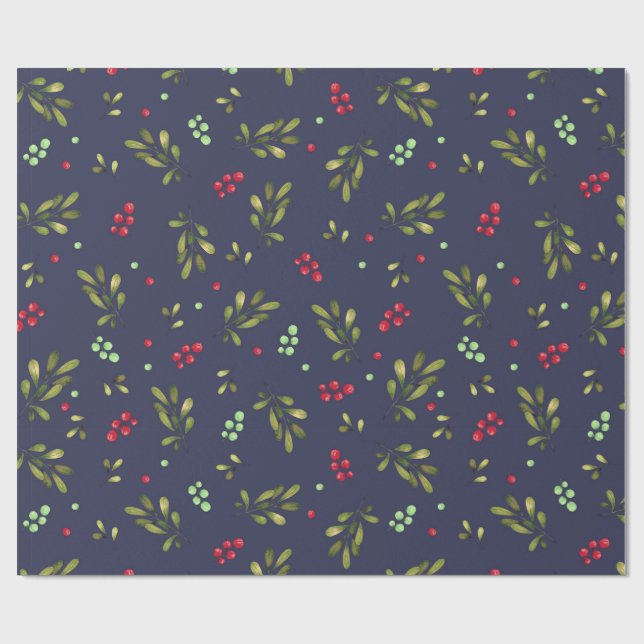 Papel De Regalo Winter Christmas berries (Superficie plana)