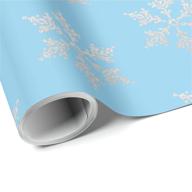 Papel De Regalo Winter Magic Snowflakes (Esquina del rollo)