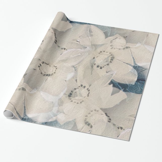 Papel De Regalo Winter Magnolia (Desenrollado)
