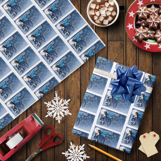 Papel De Regalo Winter Moon Fairy Blue (Subido por el creador)