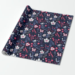 Papel De Regalo Winter Red Navidades Berry Gift Wrap