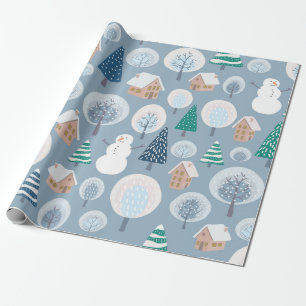Papel De Regalo Winter seamless pattern with abstract flat handdra