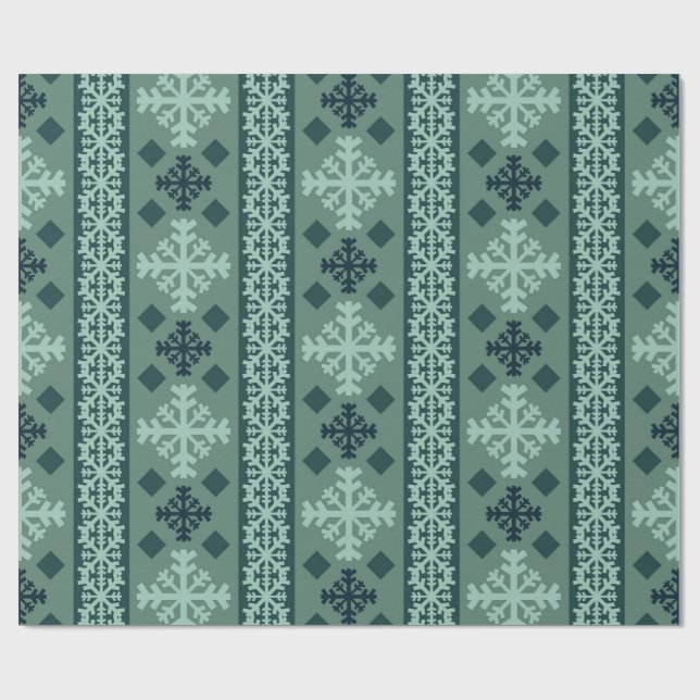 Papel De Regalo Winter Snowflakes Nordic Wrapping Paper (Superficie plana)