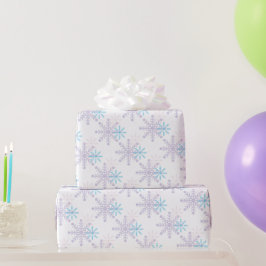Papel De Regalo Winter Wonderland Birthday Lavender Blue Snowflake