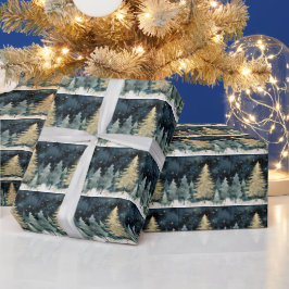 Papel De Regalo Winter Wonderland esparcen árboles navideños