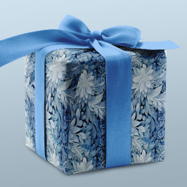 Papel De Regalo Winter Wonderland Patrón de heladas azules