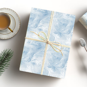 Papel De Regalo Winter Wonderland Patrón de heladas azules