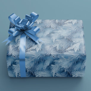 Papel De Regalo Winter Wonderland Patrón de heladas azules
