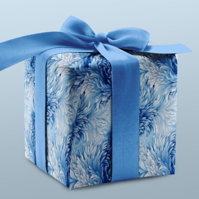 Papel De Regalo Winter Wonderland Patrón de heladas azules (Subido por el creador)