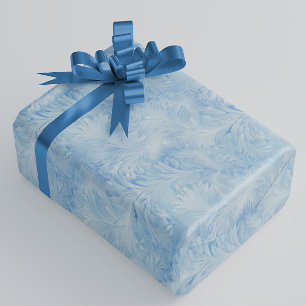 Papel De Regalo Winter Wonderland Patrón de heladas azules