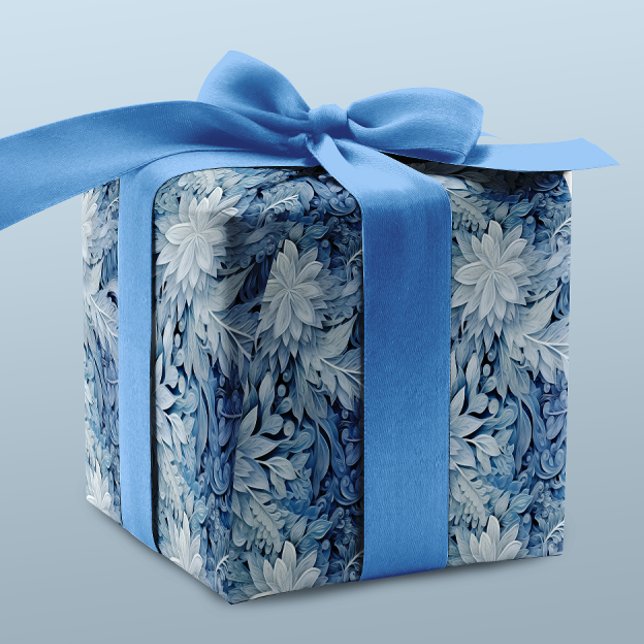 Papel De Regalo Winter Wonderland Patrón de heladas azules (Subido por el creador)