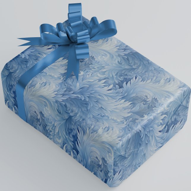 Papel De Regalo Winter Wonderland Patrón de heladas azules (Subido por el creador)